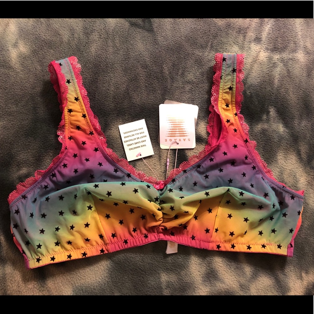 NWT Savage X Fenty Rainbow Stars Ombré Bralette